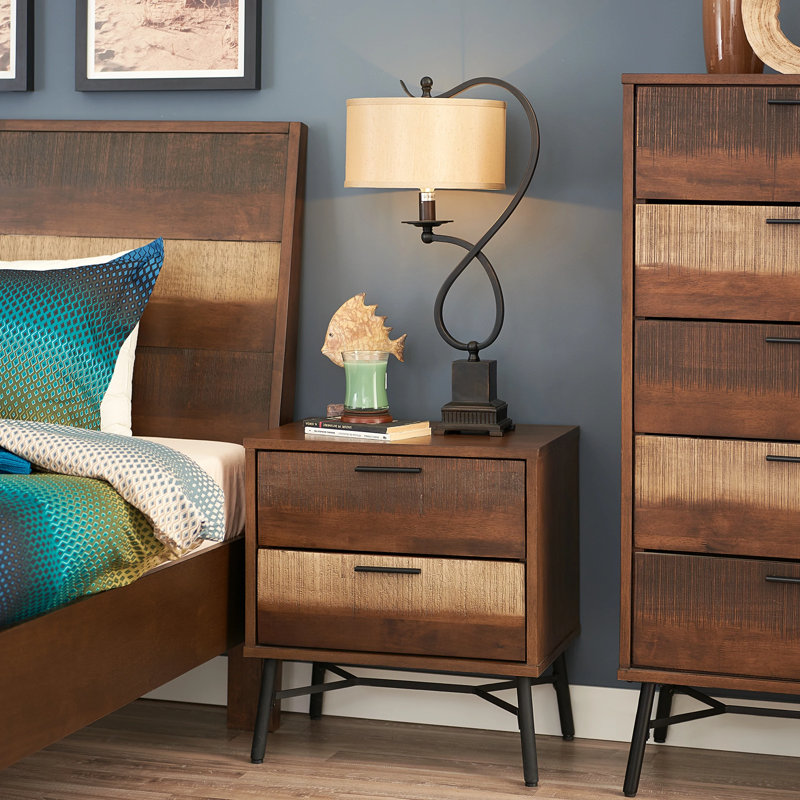 55cm W Solid Wood Bedside Table