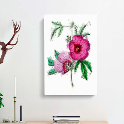 Pink Hibiscus Flowers - Wrapped Canvas