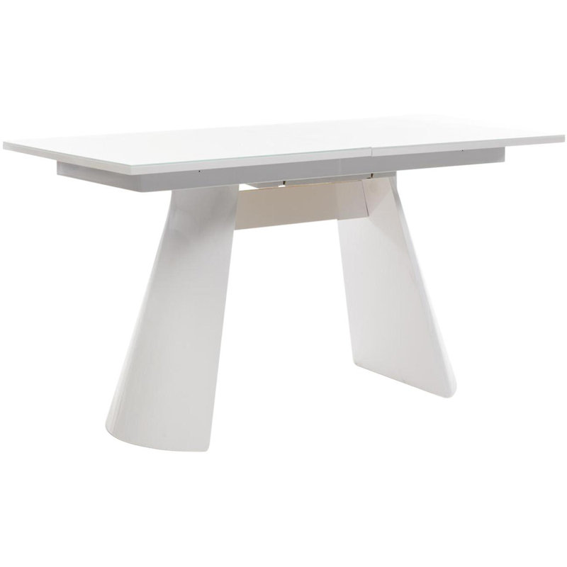 Lilyanna Extendable Glass Top Metal Base Dining Table