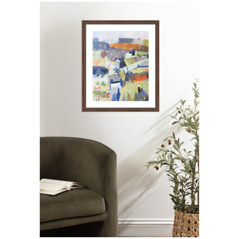 «Worlds View» par Giuliana Lazzerini, reproduction d'art encadrée, H 26 po x l 22 po