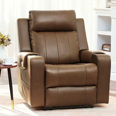 Fauteuil inclinable électrique en cuir véritable pour adultes