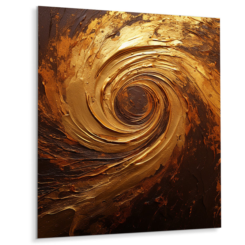 «Abstract Mocha Memories Spiral», art mural abstrait en spirale en métal, H 32 po x l 24 po x P 1 po