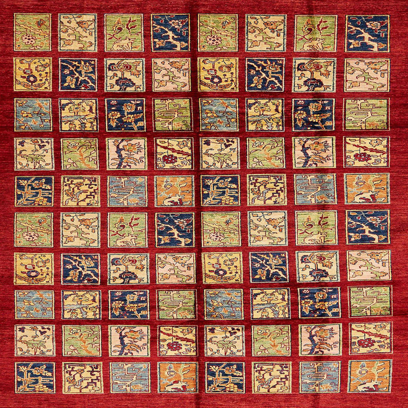Tapis abstrait moderne 708, Carré 8 pi