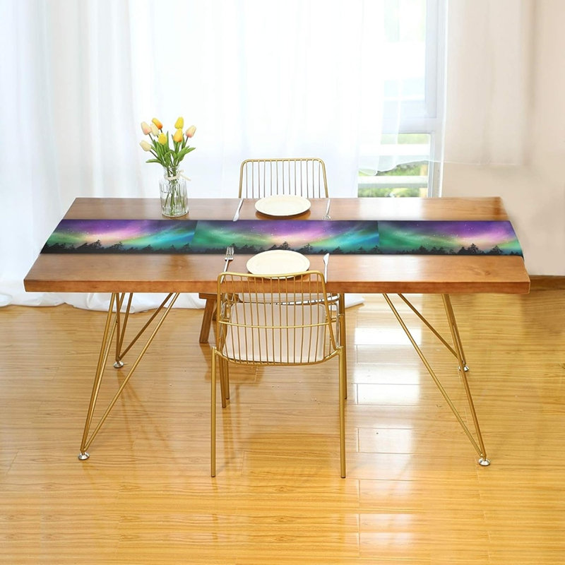 Chemin de table de luxe - Aurore boréale - Écharpe de commode / tissu de table durable