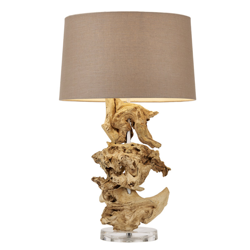 Cris Solid Wood Table Lamp, 26" H x 6" W x6" D