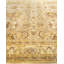 Tapis jaune / brun en laine noué à la main de conception unique 9 pi 2 po x 12 pi 1 po Hayner