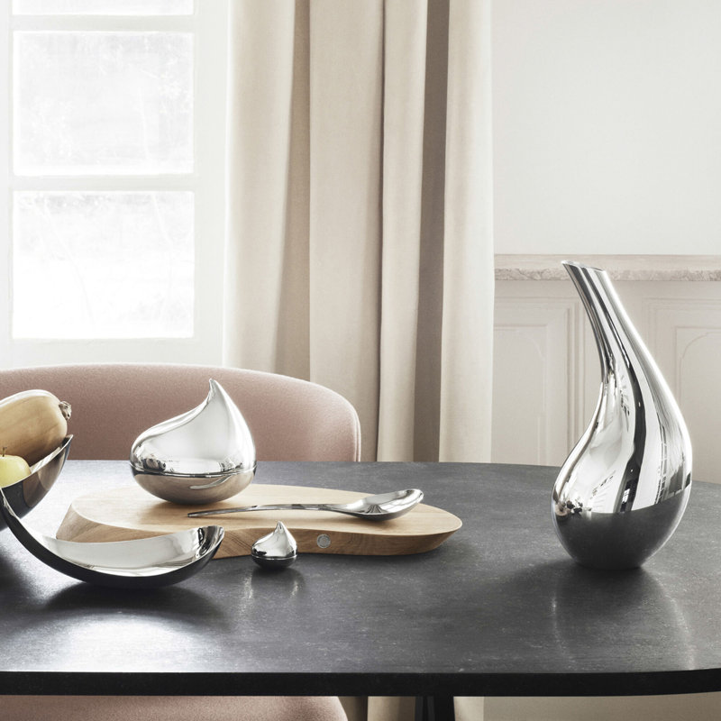 Polished Stainless Steel Scandinavian Serving Spoon Set