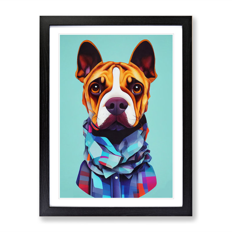 Proud Dog - Wall Art, Black Framed, 64cm H x 46cm W