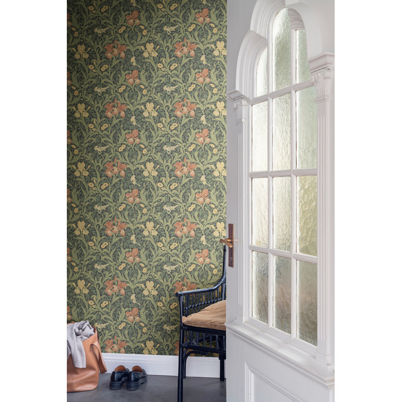 Iris Plum Wild Gardens Wallpaper, Navy