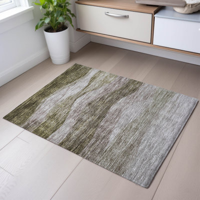 Premium Machine Washable Krause AMF1141 Swirls Rug