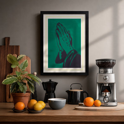 Hands in Prayer Minimalist - Framed Print