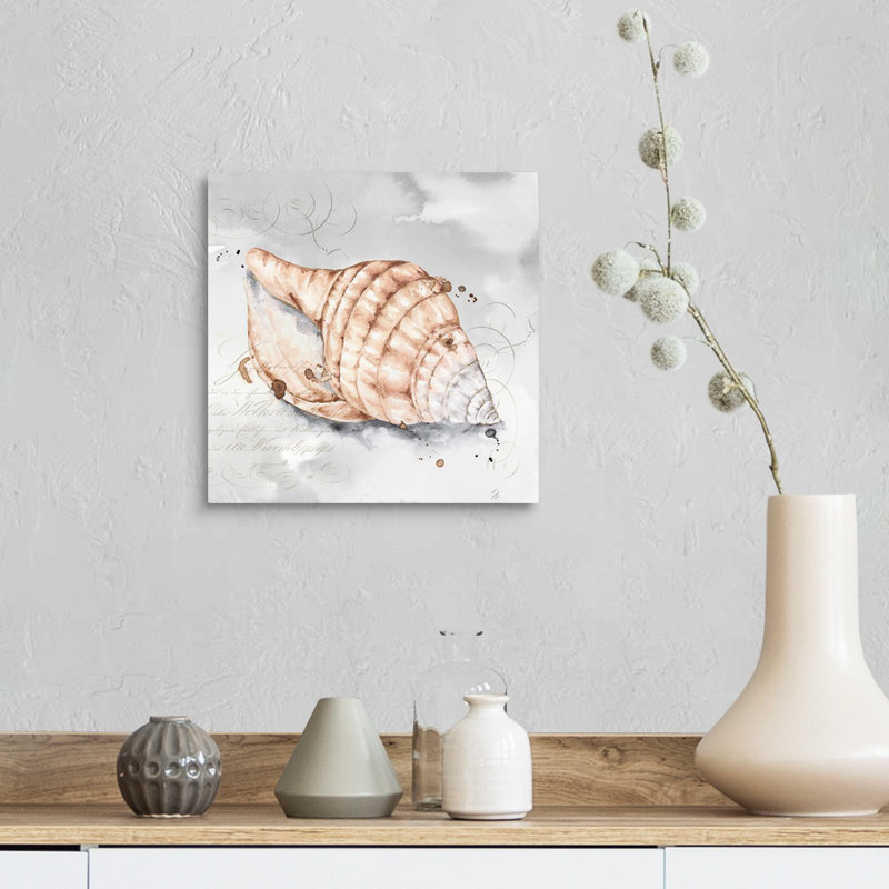 Reproduction d’art sur toile, "blush Shell I" par Eva watts, H 12 po x l 12 po x P 1,25 po, Toile tendue