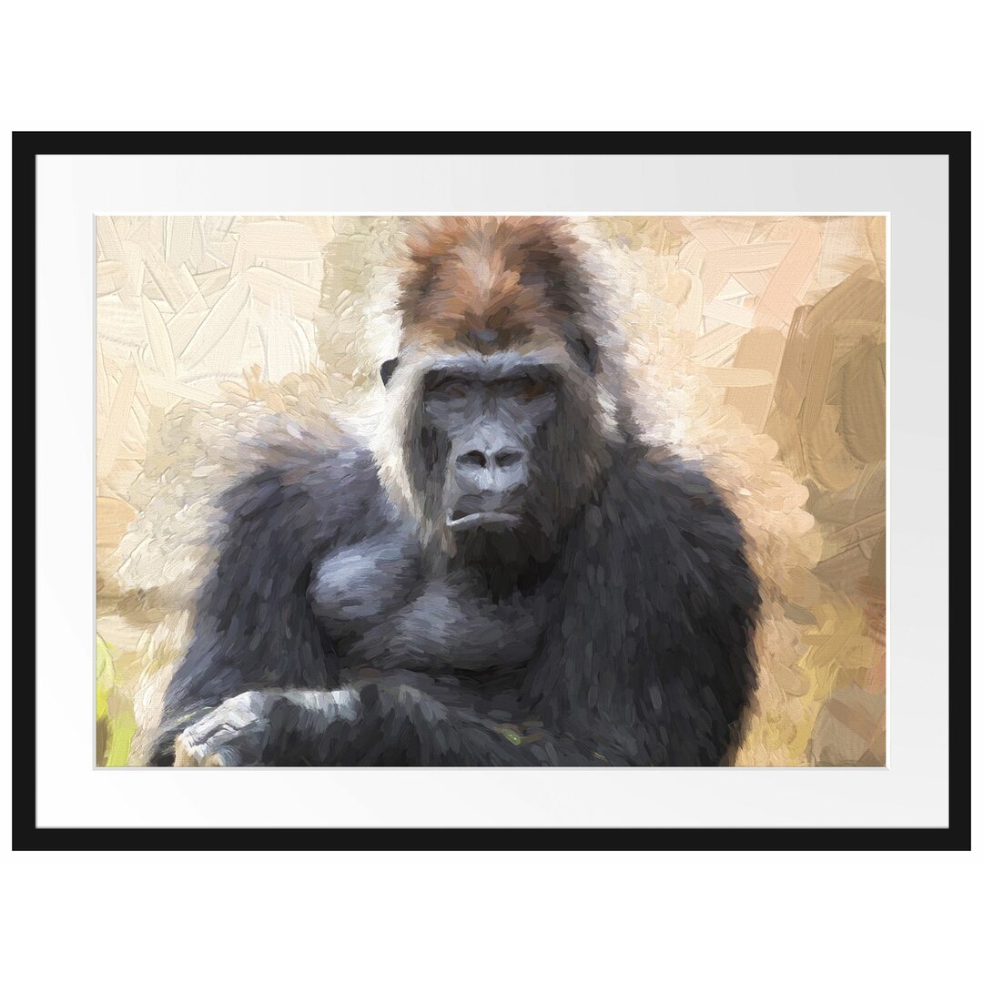 Gerahmtes Poster Gelangweilter Gorilla