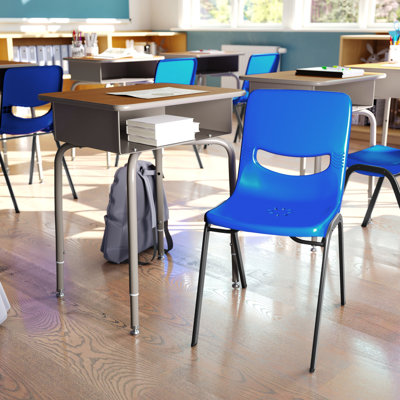 Student Desk With Open Front Metal Book Box And Flex Comfort Chair