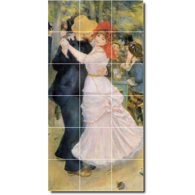 Carreau de céramique décorative 36 po x 72 po 12 po x 12 po, Auguste Renoir, homme, femme, peinture W07376