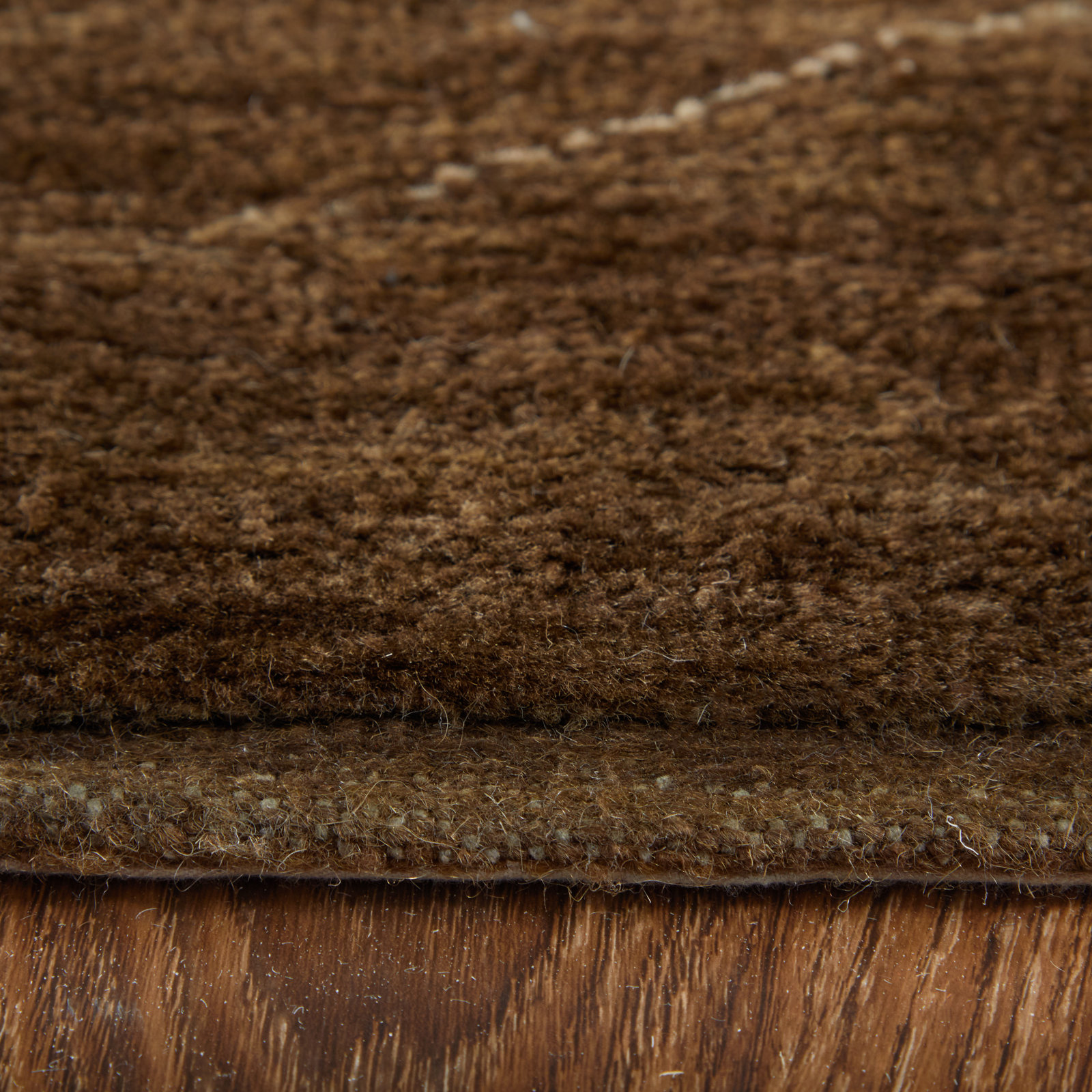 Monaco Brown Hand-Knotted Abstract Rug, Rectangle 2' x 3'