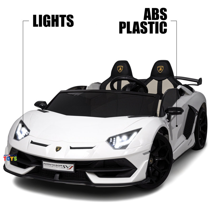 Lamborghini 2-seater Ride On Car With Mp4 Touch Screen, Drift Function, White