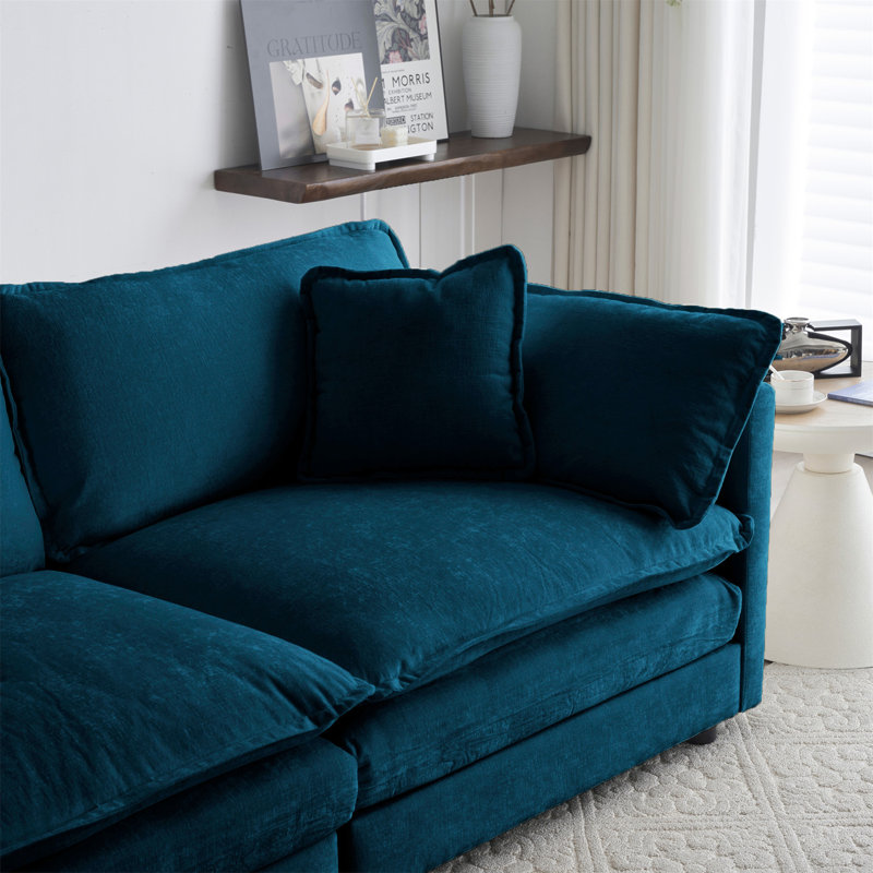 Comfy Sofa Set with Deep Seats, Blue