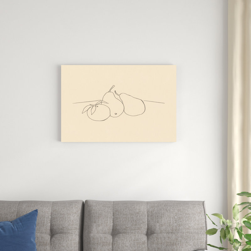 Dessin de fruits IV, H 20 po x l 30 po x P 1,25 po