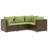 Hokku Designs 4 Piece Patio Lounge Set With Cushions Brown Poly Rattan-1122810124-1122810122