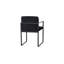 Fauteuil Frozen, velours noir, structure en métal noir mat