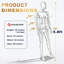 Mannequin femme complet - Mannequin de corps complet ajustable de 70 po, modèle en plastique amovible avec finition plaquée argent, support et base en métal