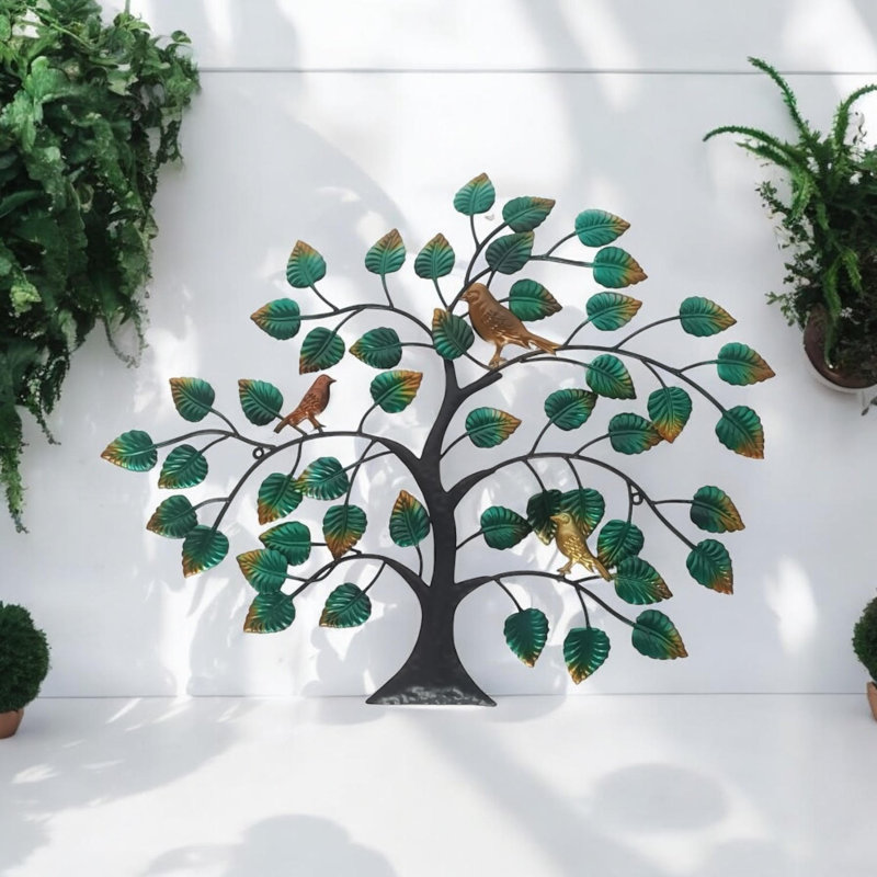Stylish Brame Metal Plants & Flowers Wall Decor – Elegant Tree Decorative Accent for Living Room, Terrace, or Indoor Walls