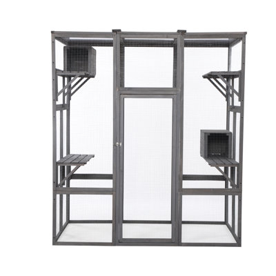 Extra Large Cat Cage Gray - Construction For Cats' Playtime Run Encourage Natural Behavior With Activity Centers