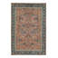Vintage European Rug In Orange, Blue And Ivory Geometric Pattern - Rug & Kilim