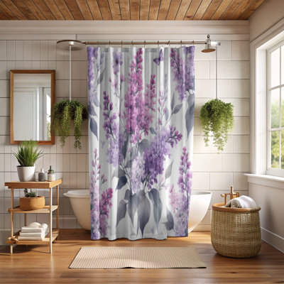 Rideau de douche standard 1 pièce Lilas Blooms