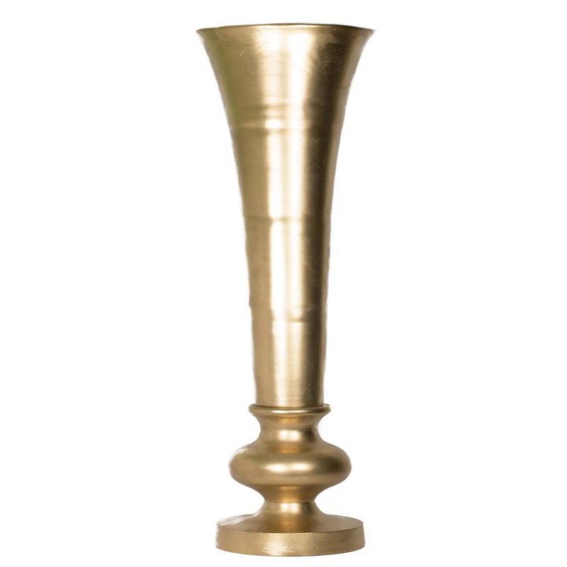 Vase de sol en aluminium Sheley, Doré, H 39 po x l 11 po x P 10,5 po