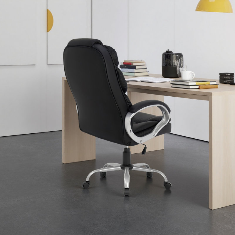 Fauteuil de direction noir en similicuir
