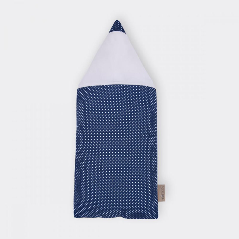 Weiße Punkte Polka Dots Novelty Cushion, Dark Blue