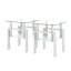 Ensemble de 2, table basse moderne en verre trempé, table de bout, table carrée pour le salon, transparent / blanc-125538250-125538249-125538246