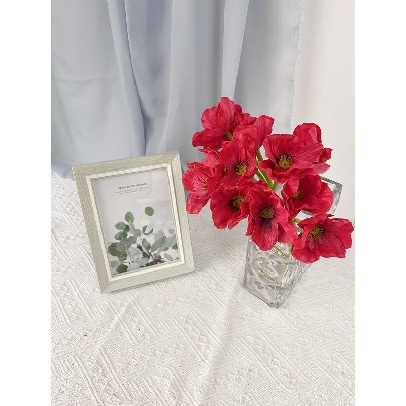 12 pièces de fleurs artificielles fausses fleurs de pavot, Rouge