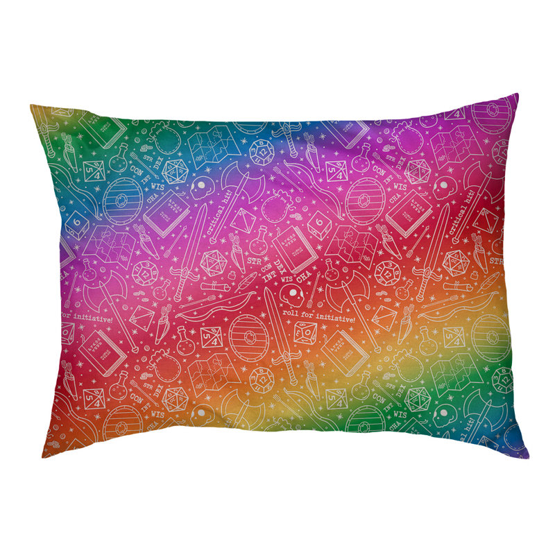 Coussin Byrge, Très grand (l 52 po x P 42 po x H 17 po), Rose / vert / bleu