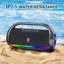 Haut-parleur portable Bluetooth Jyx imperméable avec basses puissantes et lumières DEL, haut-parleur sans fil portable pour la maison, la plage, le camping en plein air, supporte la carte USB / tf / aux / tws, lecteur de musique stéréo 3D ambiophonique