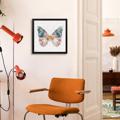 Symétrique papillon floral - reproduction d'art murale - affiche de galerie