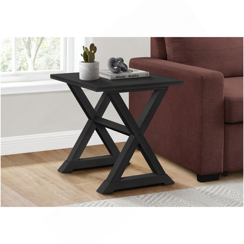 Table d'appoint, bout, table d'appoint, carré, table de chevet, chambre à coucher, lampe, placage noir, transitionnel, Noir