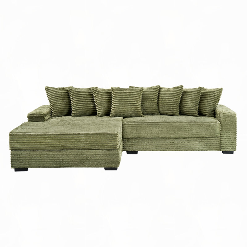 Canapé en flanelle de 111,4 po, Vert