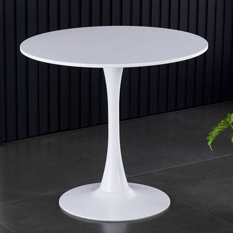 Table de salle à manger moderne 24 po avec table en tulipe, H 22 po x L 23 po x l 23 po, Blanc, Bois manufacturé