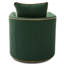 Fauteuil d'appoint pivotant moderne, capitonné vert pour espaces compacts