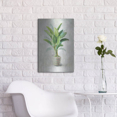 Art mural en métal Winston Porter «Greenhouse Palm 2 Chevron» par Danhui Nai