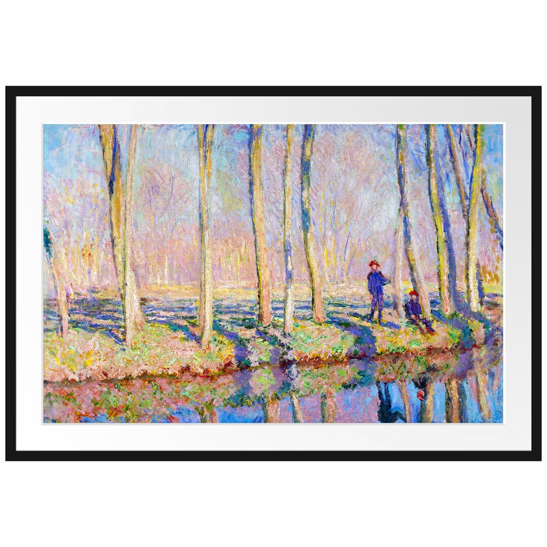 Gerahmter Kunstdruck Pierre Hoschede and Michel Monet on the Shore von Claude Monet