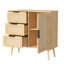 Rangement en bois de la commode de la chambre à coucher - 3 tiroirs, option de tablette réglable, qualité de fabrication, hauteur de l'armoire d'assemblage sans effort personnalisable, structure simple
