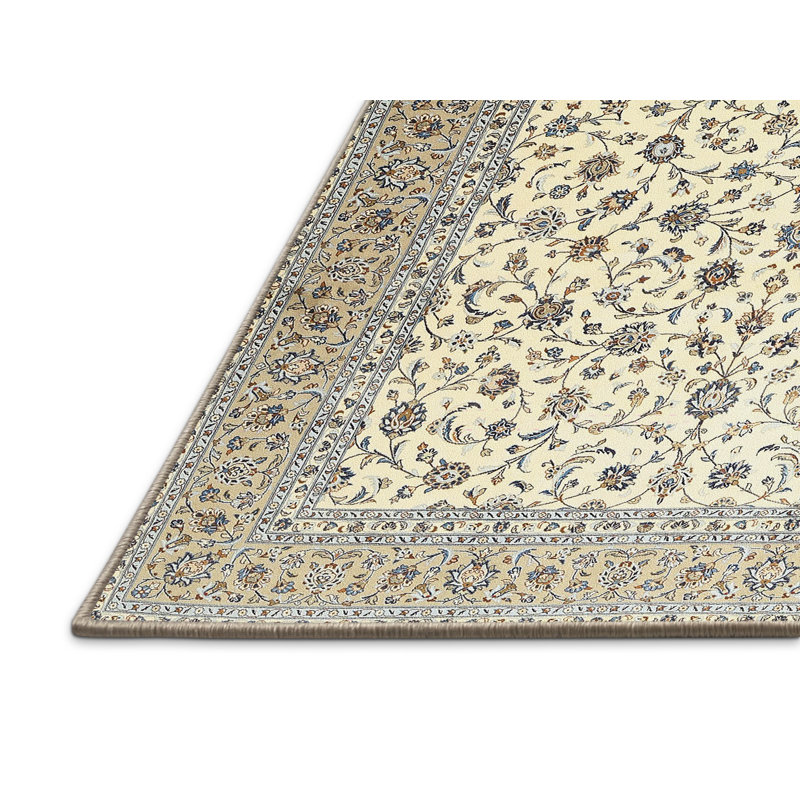 Laine orientale beige/Tapis décoratif grise, Rectangle 2 pi x 3 pi