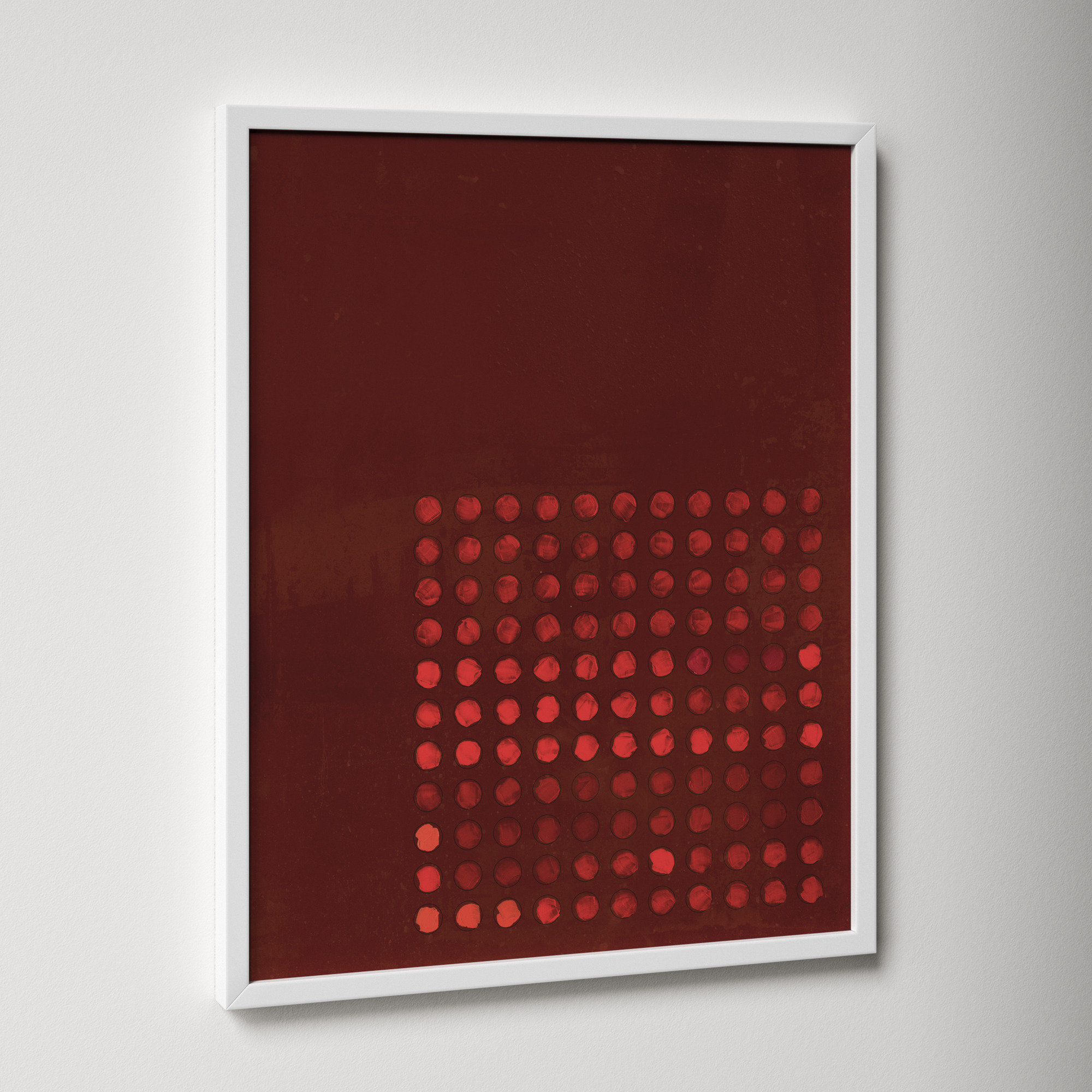 Circles In Squares 7 by Jacques Pilon, 25" H x 20" W x 1.25" D, White