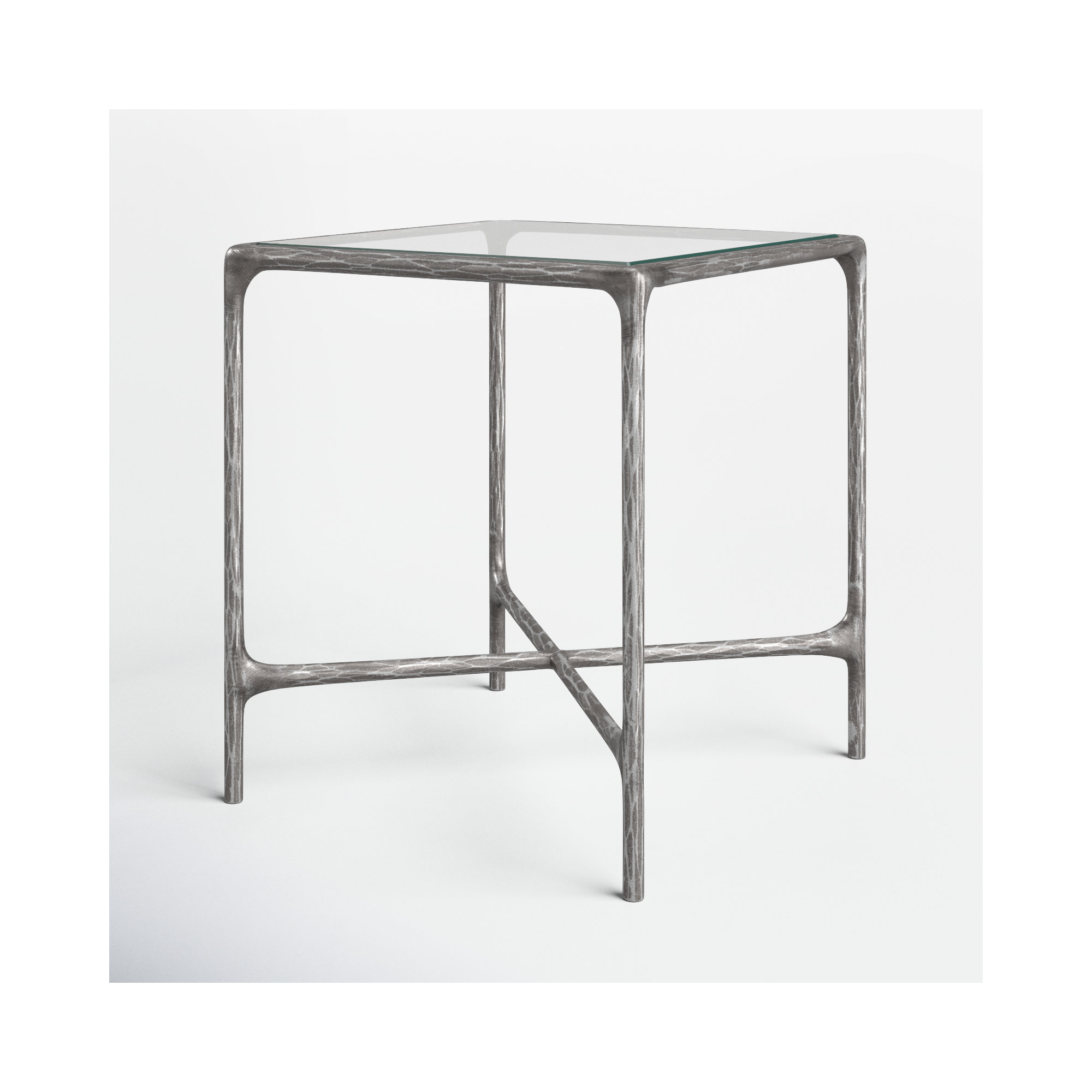 Evelynn End Table, Clear, Brass