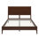 Structure de lit plateforme en bois de bambou massif de style Mid-Century moderne avec lattes de bois et support en métal, aucun sommier nécessaire, assemblage facile, chocolat