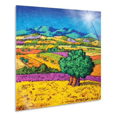 Tree with Fields 1 Piece Wall Art